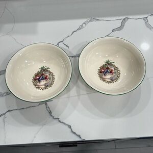 Pfaltzgraff Christmas Holly Joy Pattern Serving Vegetable Bowl set of 2